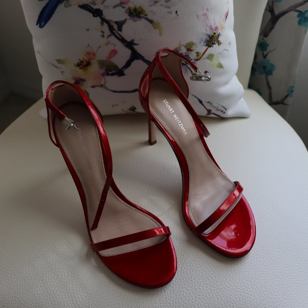 Stuart Weitzman Red Leather Sandals
